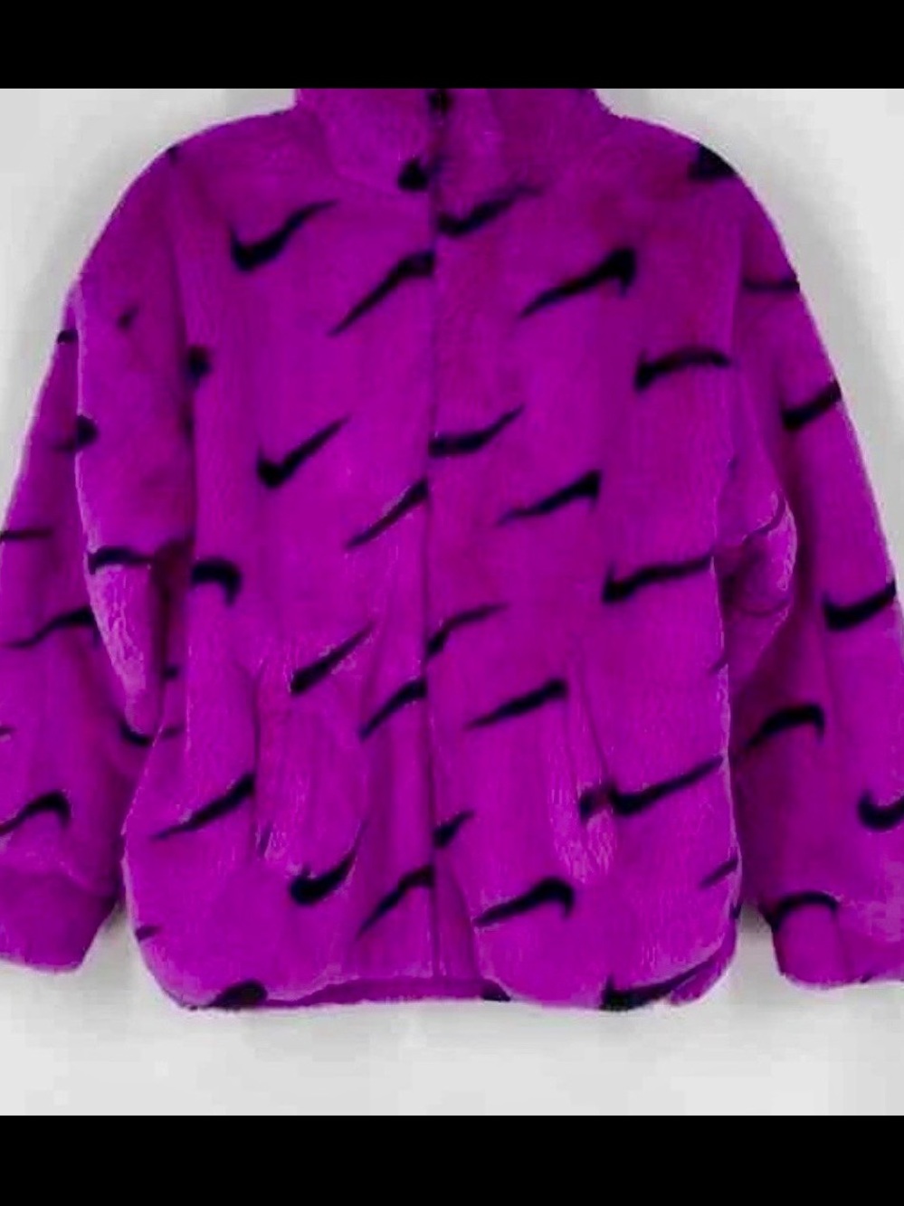 Authentic Nike Sportswear Plush Women's Printed Faux Fur Jacket Size L